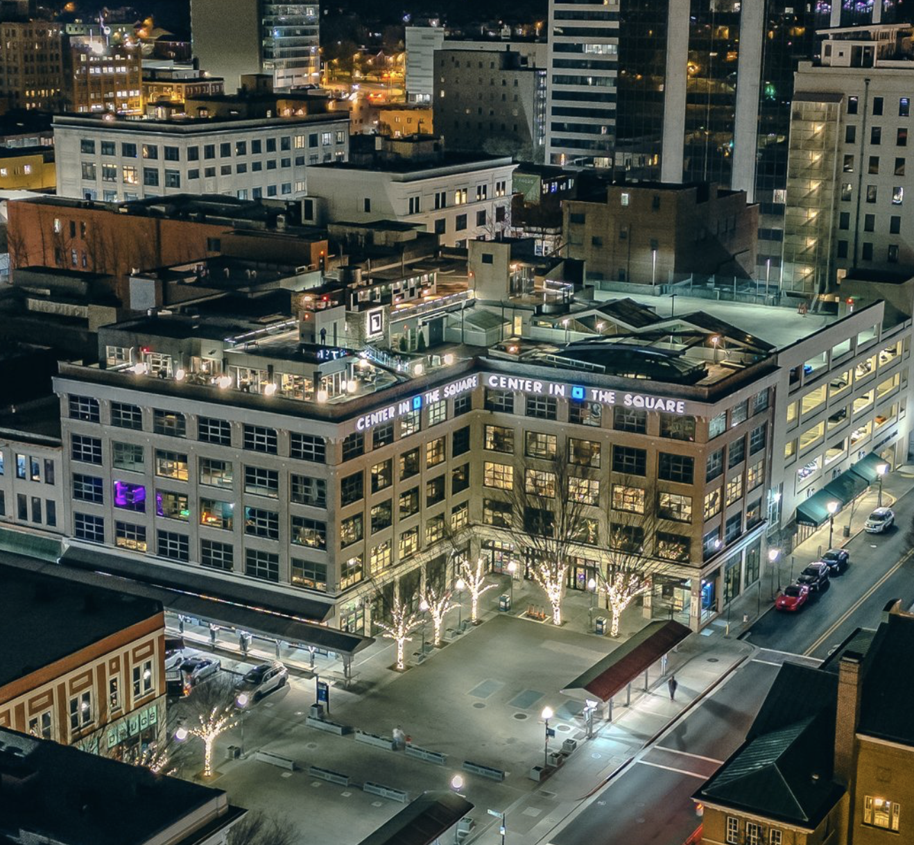 Center in the Square night exterior