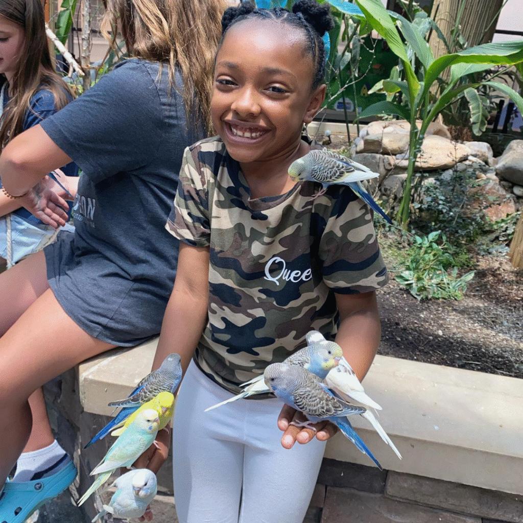 Girl with birds