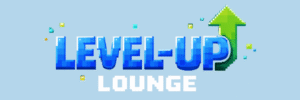 Level Up Lounge Logo with Blue Background